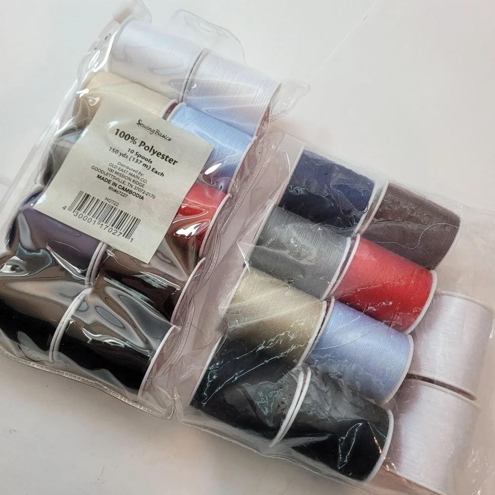 Sewing Basics Vintage Thread Spools 20 Pack 100% Polyester‎ Multi-Color 150 Yds